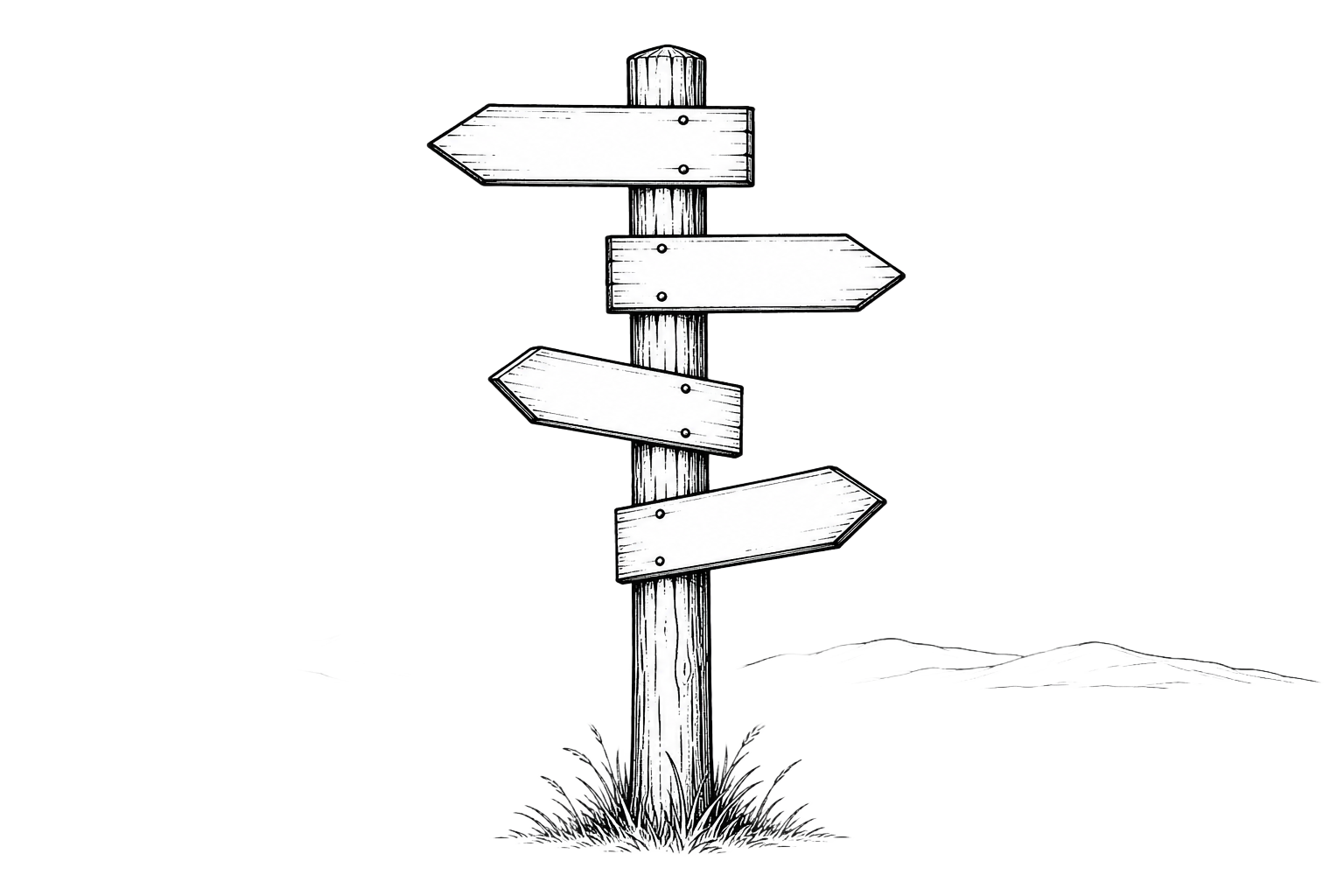 Line drawing of a person seated at a desk beside tall stacks of paperwork